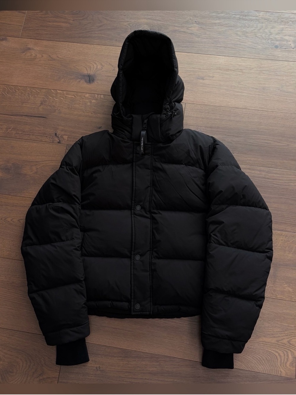Aritzia Black Hooded Puffer Jacket